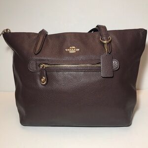 Coach Oxblood Leather SmallTote Bag/Large Handbag Pebbled Leather In Nice Cond.